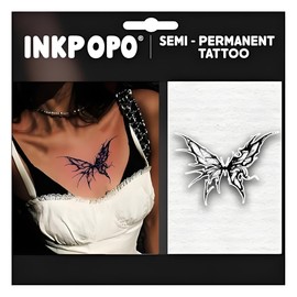 INKPOPO 3 Sheets Semi-Permanent Tattoos for Adults | 7-15 Days Longwear | Waterproof & Realistic Finish | Adult Art Temporary Tattoos | Butterfly Series 043