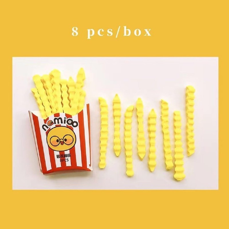 2Box French Fries Chips Eraser Pencil Erasers Cute Fun Novelty