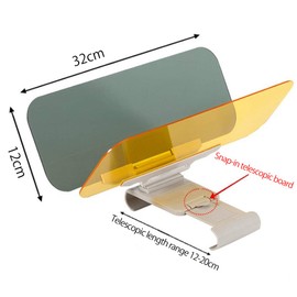 Car Sun Visor Extender, Anti-Glare Windscreen Extender, 2 in 1 Day and Night Car Visor Anti Glare Snow Blindness Car Sun Visor