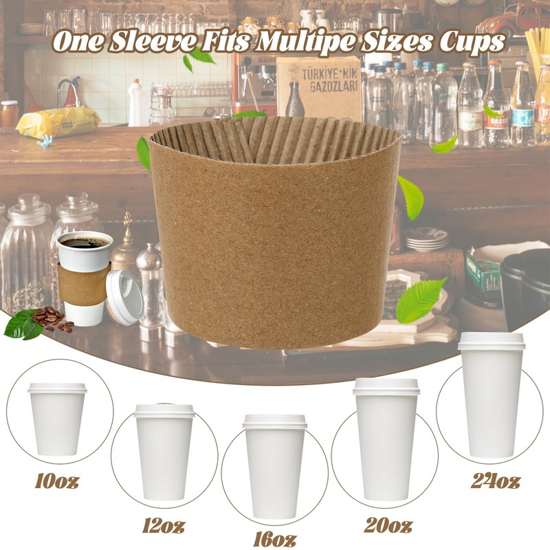 200 Pack Coffee Cup Sleeves for Cold and Hot Drinks