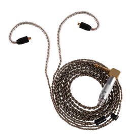 Copper Headphone Cable Silver Plated Pure Copper MMCX Headphone Cable for Shure SE215 SE535 SE846 (Black Elbow)