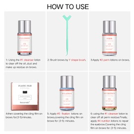 Domary Brow Lift Kit Eyebrow Lamination Set with Eyelash Brushes Combs Plastic Film Brow Perm Kit DIY Eyebrows Lifting Styling Kit for Beautiful Eyebrows Long-Lasting for Salon & Home Use