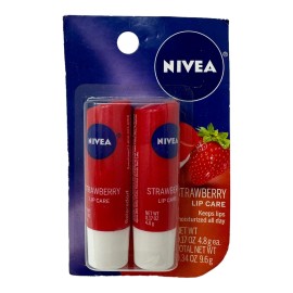 Nivea Strawberry Lip Care 8 ct Tinted Scented 0.17 oz Discontinued Formula RARE