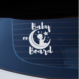 Baby on Board Signs for Car, 6.5 x 5.5 Baby on Board, Waterproof and UV-Resistant Baby on Board Sticker, Durable Baby Sign for Safety Awareness, Easy to Apply for Window or Bumper