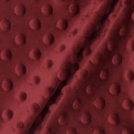 Burgundy Red Minky Bubble Dimple Dot Plush Fur Fabric Polyester 58-60"