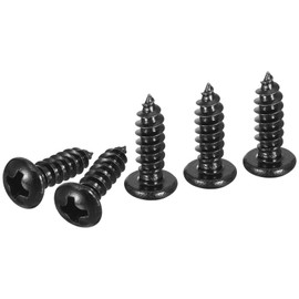 DTGN #8x1/2" Black Screws - 60Pack - Carbon Steel Pan Head Phillips Sheet Metal Screw Self-tapping Screw Wood Screws Screw