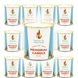 The Dreidel Company Tin Memorial Candle Yahrzeit Candle (12-Pack)