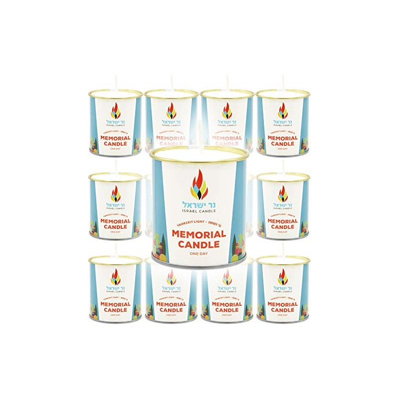 The Dreidel Company Tin Memorial Candle Yahrzeit Candle (12-Pack)