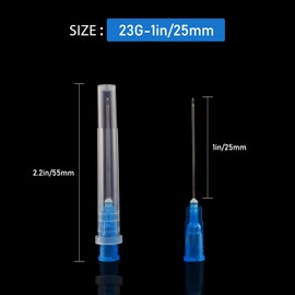 23Ga 1inch/25mm Disposable sterile Needles,Individually Wrapped,Pack of 100