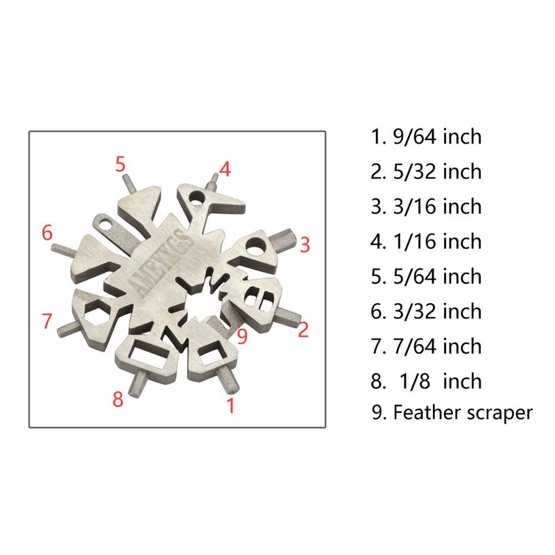 ZSHJGJR 21-in-1 Snowflake Multi-Function Archery Tool Bow Archery Arrow Repair
