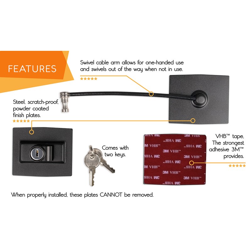 Guardianite Premium Refrigerator Lock with Built-in Keyed Lock (White)