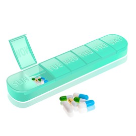 PTGRSWK Weekly Pill Organiser 7 Day Large Pill Box BPA-Free Travel Pill Case for Vitamins & Supplements