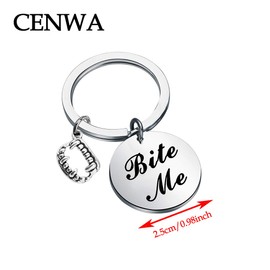 CENWA Bite Me Vampire Charm Jewelry Bite Me Gifts BTVS Fans Gift Vampire Fans Jewelry (Bite-Me K)