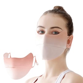 BLOOPIC UV Protection Mask, Sun Protection Mask, Cooling Mask, UPF50+ UV Protection, 99% Cooling Ice Silk, 3D Structure, Small Face, Cool To The Touch, Mesh, Easy Breathing, UV Protection, Washable