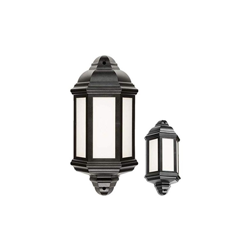 Knightsbridge LED Half Wall Lantern, Polycarbonate, 8 W, Black