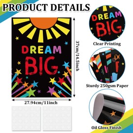 Motivational Posters for Classroom, 6Pcs Classroom Motivational Poster Positive Posters, Classroom Posters High School, Inspirational Posters for Classroom Office Elementary Middle School Decorations