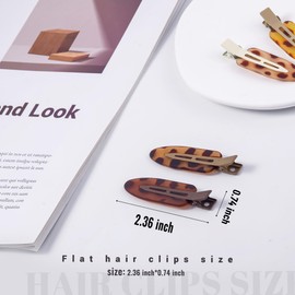 Cptots 10 Pcs Creaseless Hair Clips No Crease Hair Clips No Bend Hair Clips Flat Hair Clips For Styling No Slip Makeup Clips For Women Salon Hairstyle,Gradual Tortoise