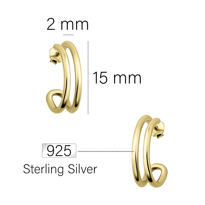 SOFIA MILANI - Women's Earrings 925 Silver - Double Stud