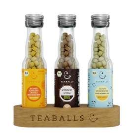 TEABALLS Set Fit with Choco Chai, Ginger Turmeric Orange, Good Morning 3 Pack for 225 Cups