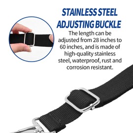 UOIENRT 4 PCS Marine Grade Double Snap Hook Strap and Pad Eye Straps, Adjustable Heavy Duty Bimini Top Straps, 28"~60" Boat Awning Hardware Accessories, Stainless Steel