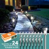 GIGALUMI 24 Pack Solar Path Lights Outdoor,Solar Lights Outdoor Waterproof,Stainless
