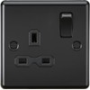 Knightsbridge 13A 1G DP Switched Socket - Matt Black