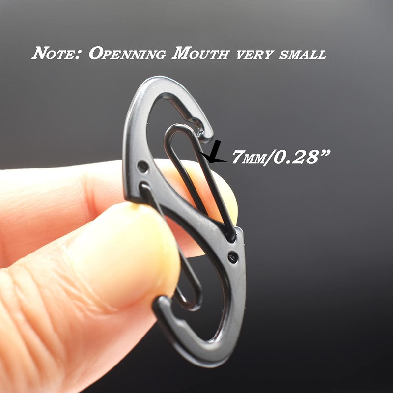 Bytiyar Small Carabiner Clips 1.6 inch(41mm) Metal Double Sided Spring