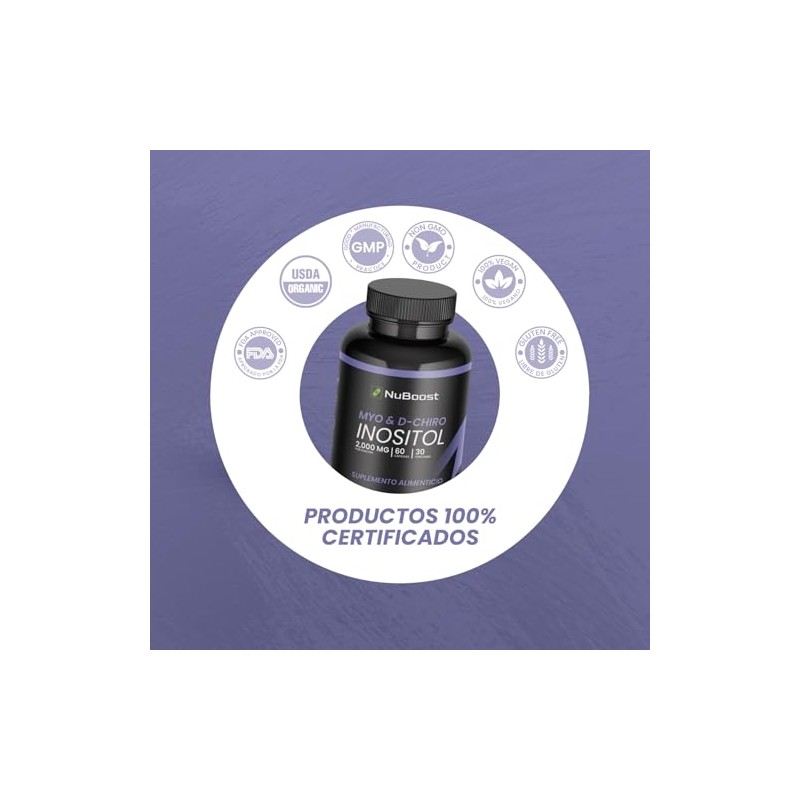 Nuboost Inositol Cápsulas Myo Chiro Mezcla Hecho Usa