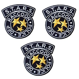 Resident Evil Series S.T.A.R.S. Black Raccoon Police Embroidered Patch Set of 3