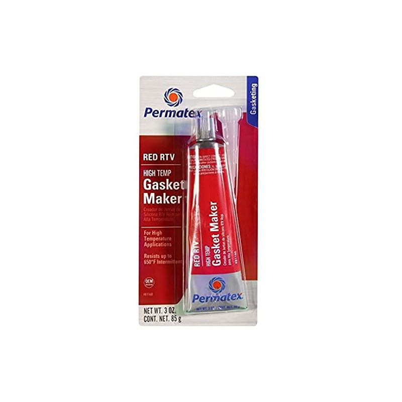 Permatex 81160 3 Oz High-Temp Red RTV Silicone Gasket