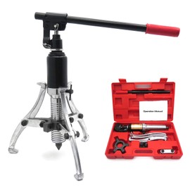 HTTMT- Vehicle 10 Ton 3 Jaw Hydraulic Gear Puller Pulling 3in1 360 Degree Flexibility Pumps Oil Tube Drawing Machine W/Case [P/N: ET-CAR-FIX006-10T-RED]