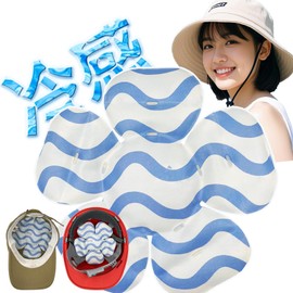 Hat, Cold Pack, Head Cool, Heatstroke Prevention, Natural Freeze at 28°C, PCM Material, Ice Head, Cooling Goods, Heat Prevention, Cooling, Summer, Helmet for Hats, Kids, Adults Can Be Used Repeatedly