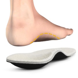 Knixmax Outdoor Lambswool Insoles Man Warm Soft and Comfortable Orthotic Wool Insoles with High Arch Support for Women White UK10