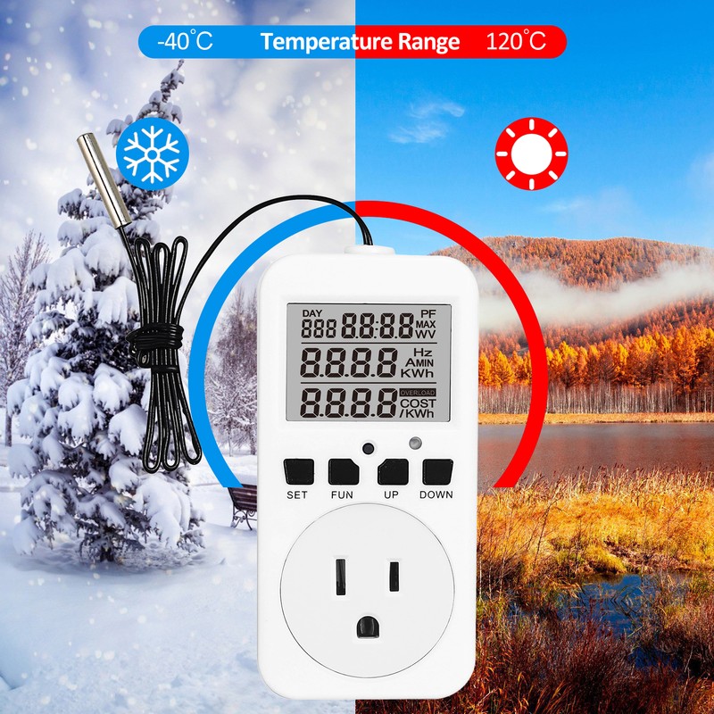 Digital Thermostat Plug Socket Reptile Temperature Controller Outlet Plug 110V