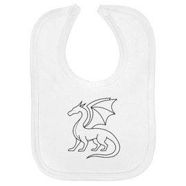 Azeeda 'Dragon Outline' Soft Cotton Baby Bib (BI00064142)