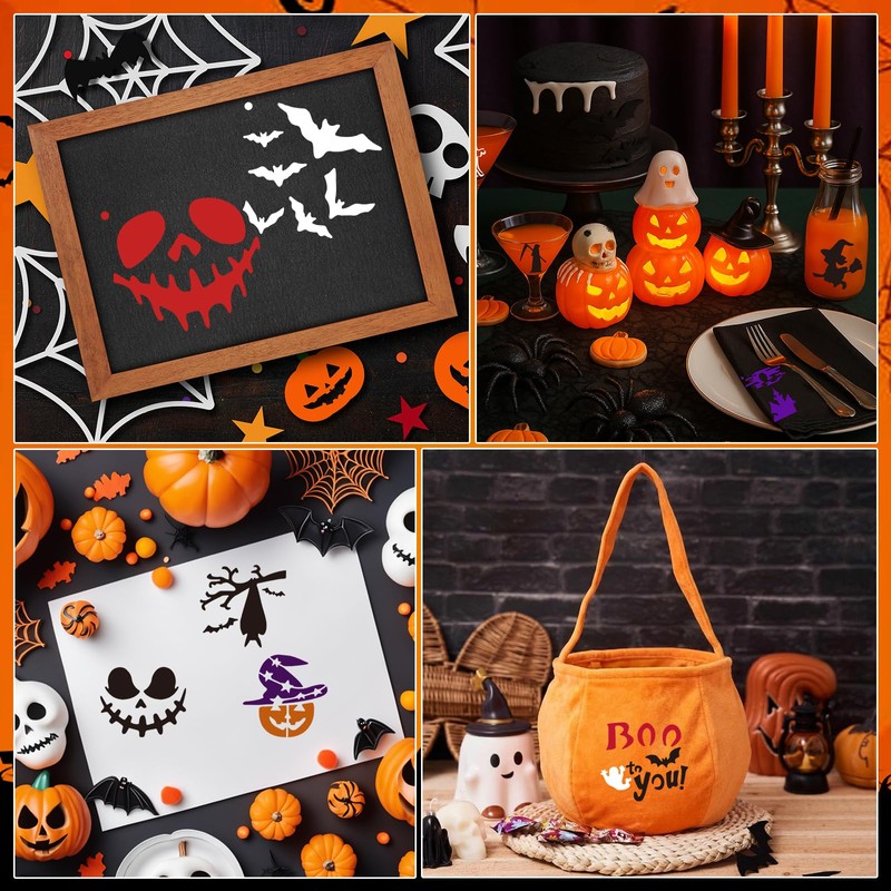 SRIZIAN 72PCS Halloween Stencils for Painting Reusable