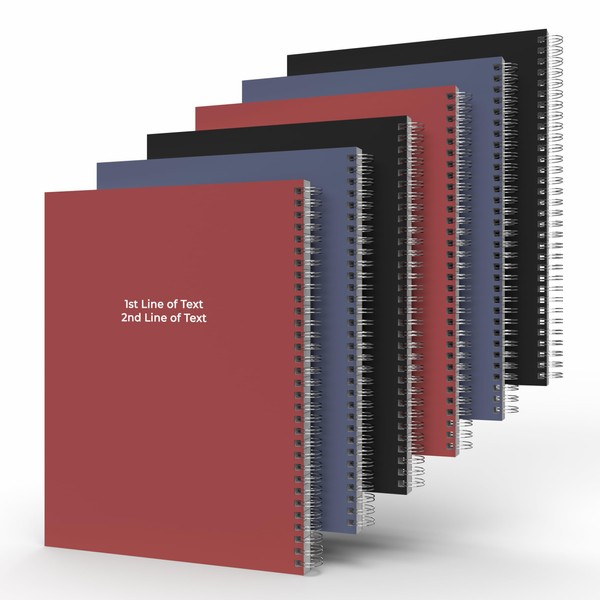 Custom Left Handed Spiral Notebook Journals with Professional Colored Covers