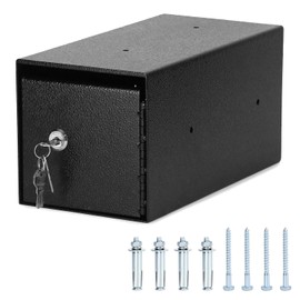 QWORK Heavy-Duty Key Lock Depository Drop Safe Lock Box with Anti-Theft Slot for Cash,Key, Receipts, Document Storage - for Small Businesses, Retail