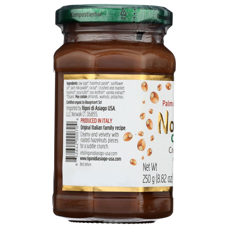 Nocciolata, Hazelnut Spread Crunchy Organic, 8.82 Ounce