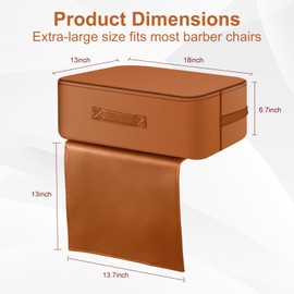 TOTIDYH Salon Booster Seat for Kids Hair Cutting, Oversize Children Salon Chair Cushion for Hair Stylist, Barber Booster Seat Leather Cushion, Beauty Salon Spa Equipment Brown