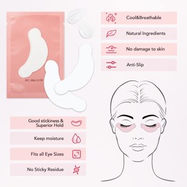 Lunamoon Eye Pads for Eyelash Extension Eyelash Pads Eye Pads Eyelash Extension Pad Eyelash Pads Eye Gel Pads Eyelash Lifting Pad Eyelash Colouring Pad Lash Extension Pads 50 Pairs (Hat Pink)