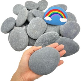 120 count Painting Rocks, DIY Rocks Flat & Smooth Kindness Rocks for Arts, Crafts, Decoration, Medium/Small/Tiny Rocks for Painting,Hand Picked for Painting Rocks... - Color: 20PCS