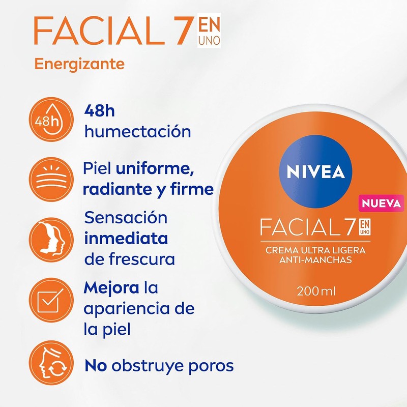 NIVEA Cuidado Facial 7en1 Anti-Manchas con Vitamina C 200ML