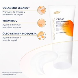 DOVE Sérum Corporal en Crema Niacinamida + Tono Uniforme, cuidado de la piel con manchas, reduce las manchas obscuras y elimina la resequedad 200 ml