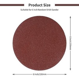 150mm Hook-and-Loop Sandpaper, 40Pcs 6 Inch Sanding Discs Pads 240 Grit Sander Pads Sand Sheets for Orbital Sander