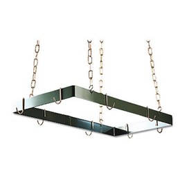 Rogar Rectangle Hanging Pot Rack without Grid 2120, Finish: White/Chrome