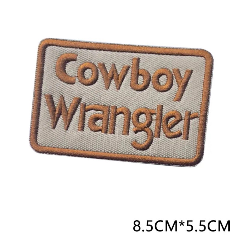 Unbranded Cowboy Wrangler Patch Iron On Embroidered Cowgirl Country