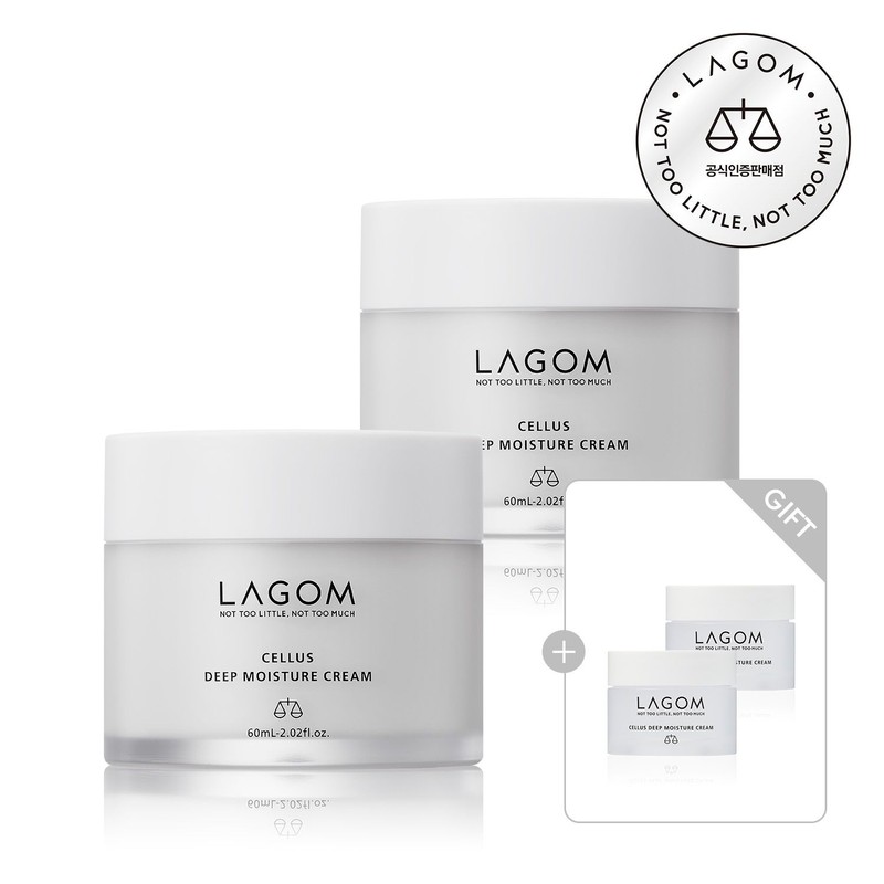 Lagom [SET] 딥 모이스쳐 크림 60mL+60mL (+30mL 추가 증정) [SET]