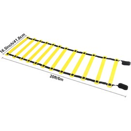 Geeyae Soccer Agility Training Equipment Set, Speed Training Equipment, Including 1 Agility Ladder, 12 Disc Cones, 1 Solo Soccer Trainer, 1 Jump Rope, 4 Steel Stakes and 1 Carrying Bag