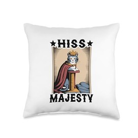 Hiss Majesty Cat Scratching Post Tree Cat Throw Pillow
